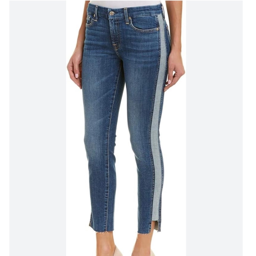 7 For All Mankind mid rise ankle skinny jeans